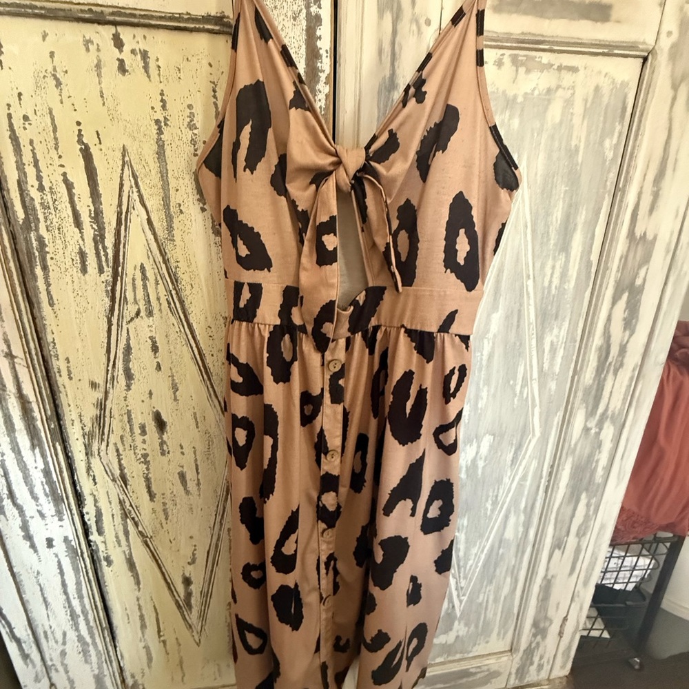 Leopard Print Midi Dress